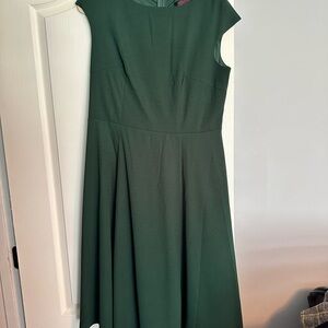 Green Pleated Midi Dress for Wedding Guest